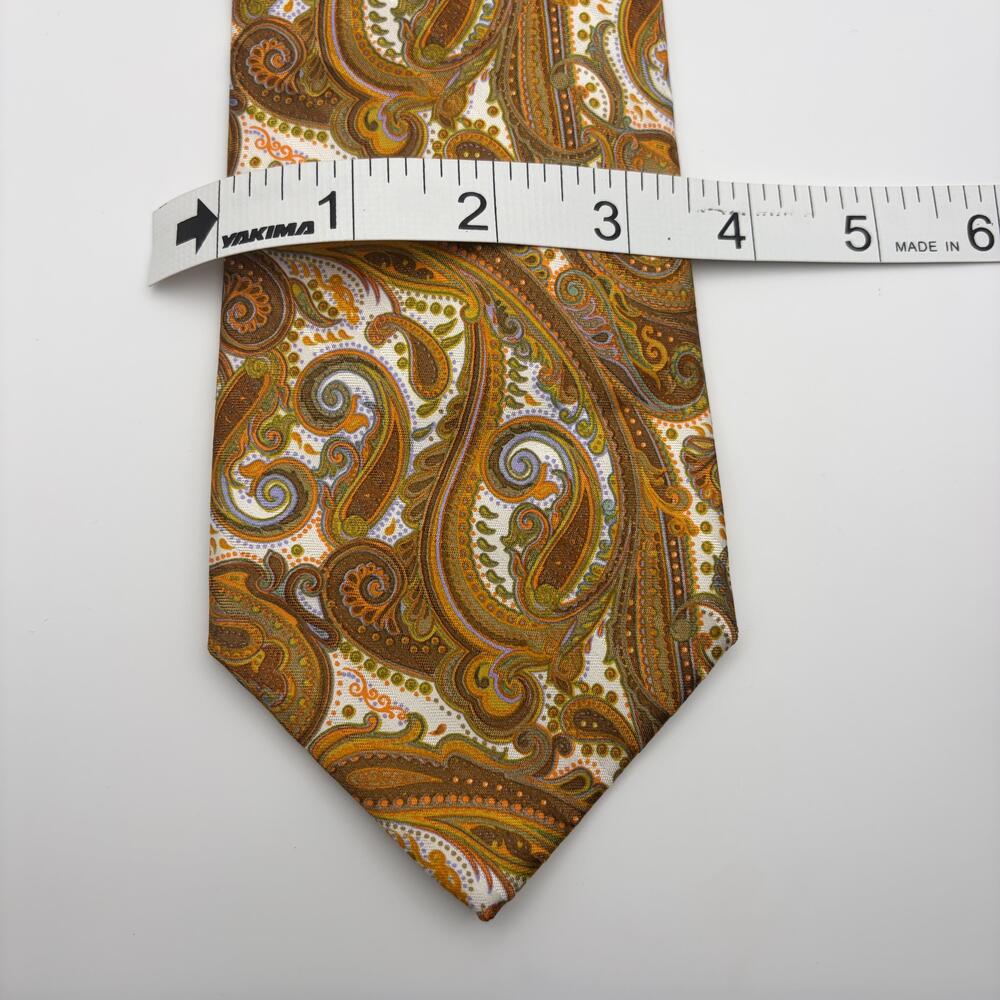 Brioni Silk Tie with Brown Paisley Pattern - Picture 6 of 6
